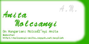 anita molcsanyi business card